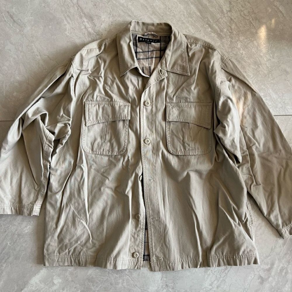 Men’s Beige Flannel Line Brigata Shacket